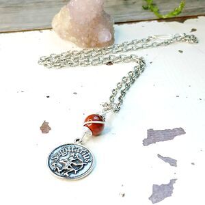 Red Jasper Crystal Choker Necklace, Gemstone Jewelry, Sagittarius Necklace, 14"